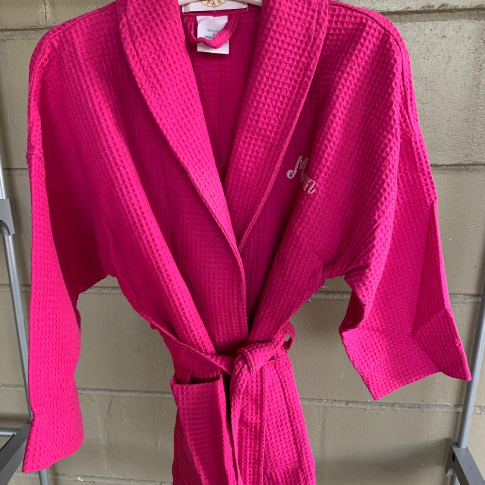 Fuchsia kids robe monogrammed Megan
